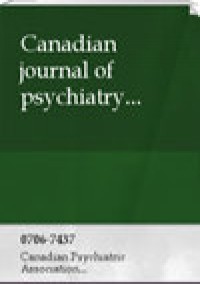 Canadian Journal Of Psychiatry-revue Canadienne De Psychiatrie