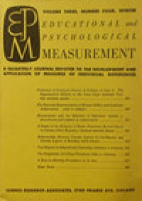 Educational And Psychological Measurement