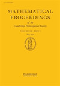 Mathematical Proceedings Of The Cambridge Philosophical Society