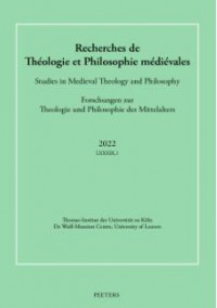 Recherches De Theologie Et Philosophie Medievales